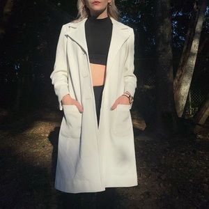 Vintage White Button Overcoat Trench coat